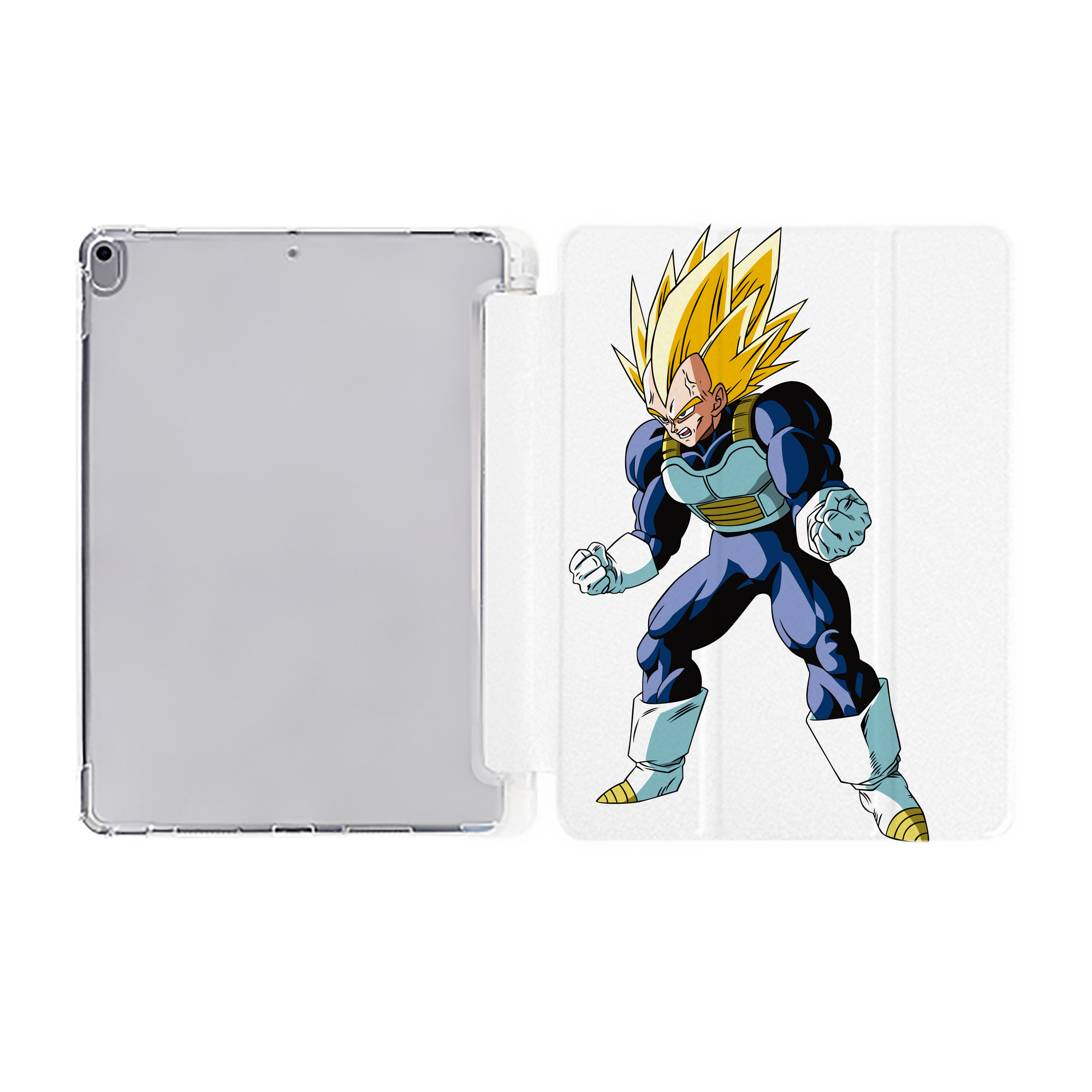 （画像用） ドラゴンボール ベジータ四世（Bejīta Yonsei）DRAGON BALL Vegeta IV IPad ケース ペン収納付き 三つ折りスタンド PUレザー×シリコン 対応機種9.5/10.5/10.9インチ